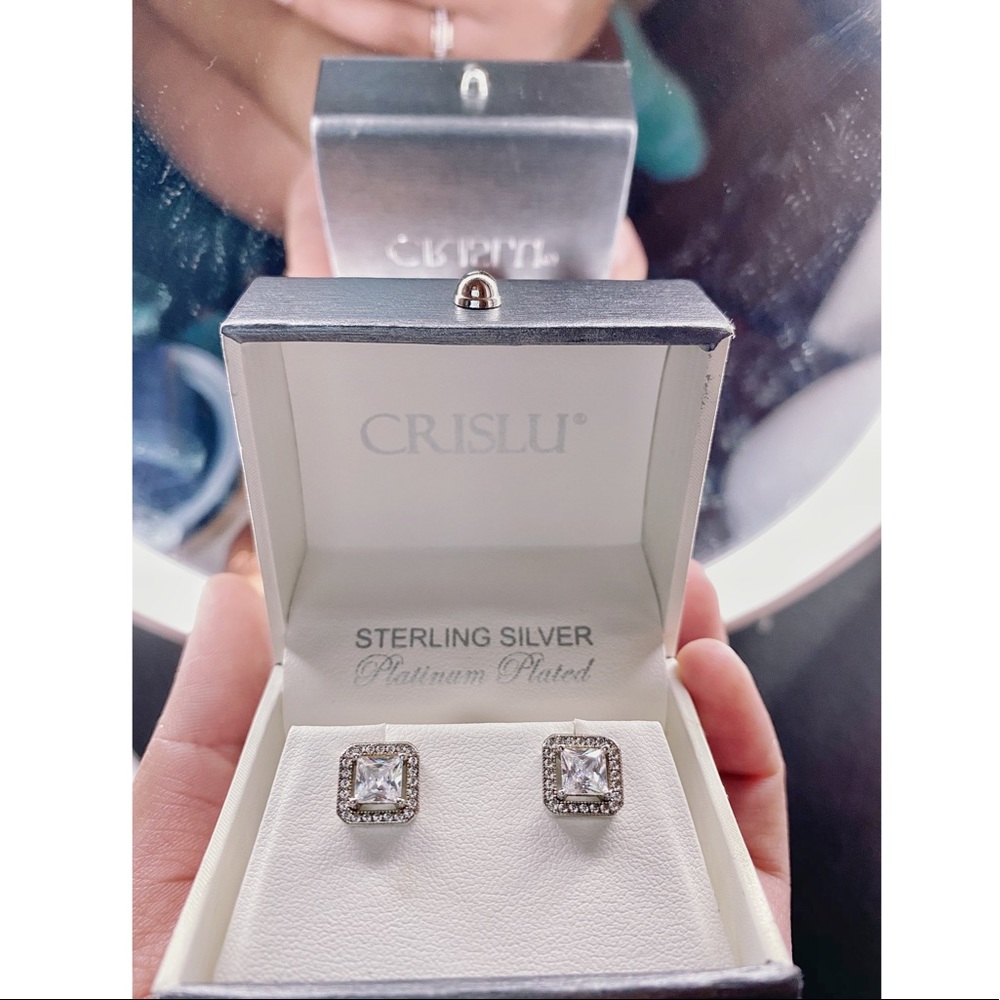 CRISLU halo earrings